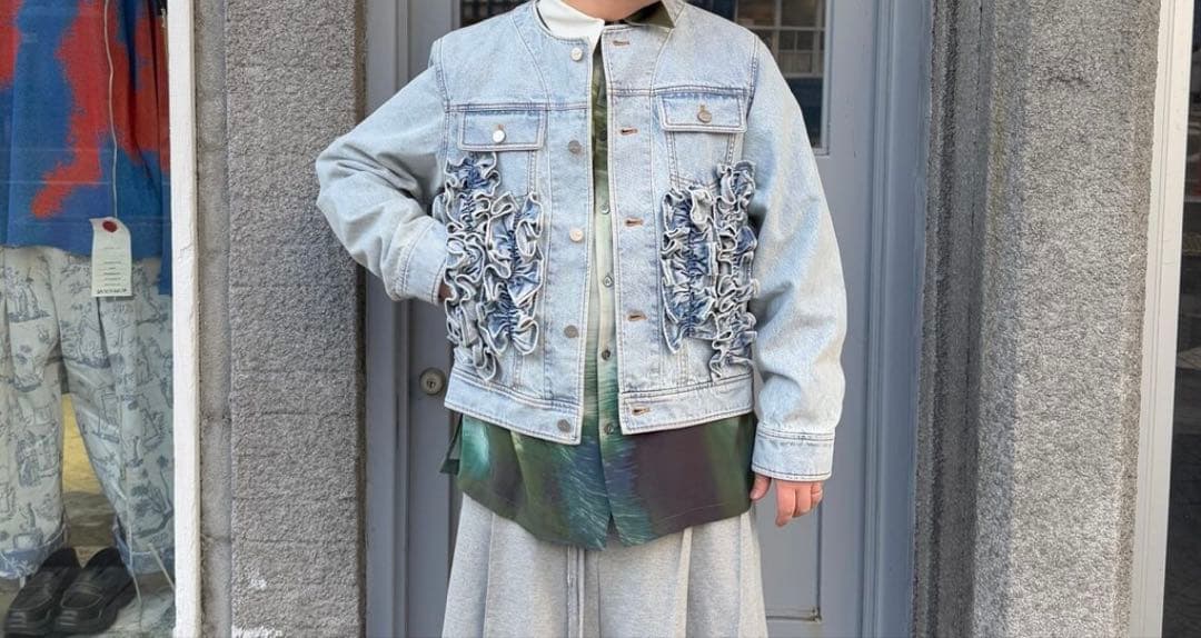 ジャケット・アウター Viviano Ruffle Denim Jacket