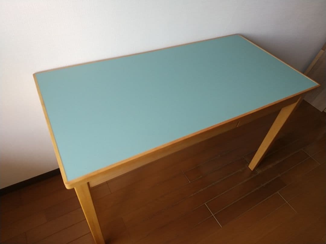 kao 無印良品 木製デスク リノリウム天板 グリーン 83895884