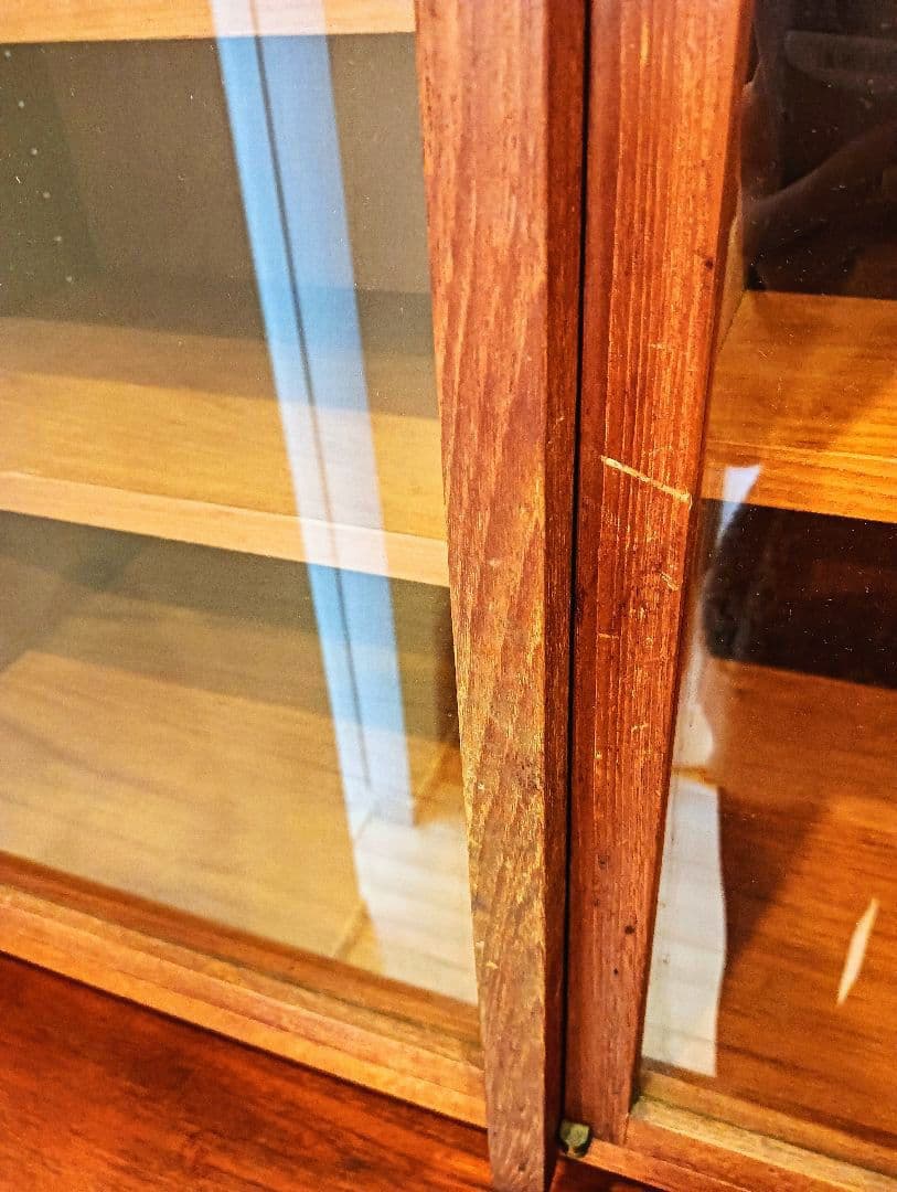 希少 チーク　カップボード　上部のみ 食器棚　キャビネット