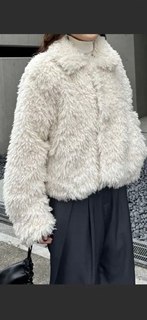 mline プードルコート　アイボリー　美品