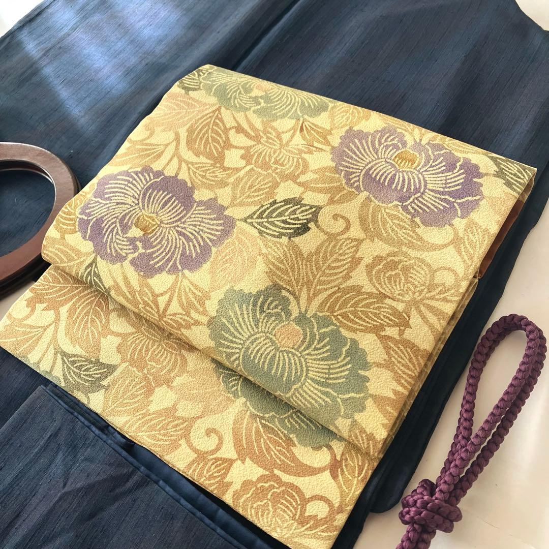 型染め花唐草の名古屋帯