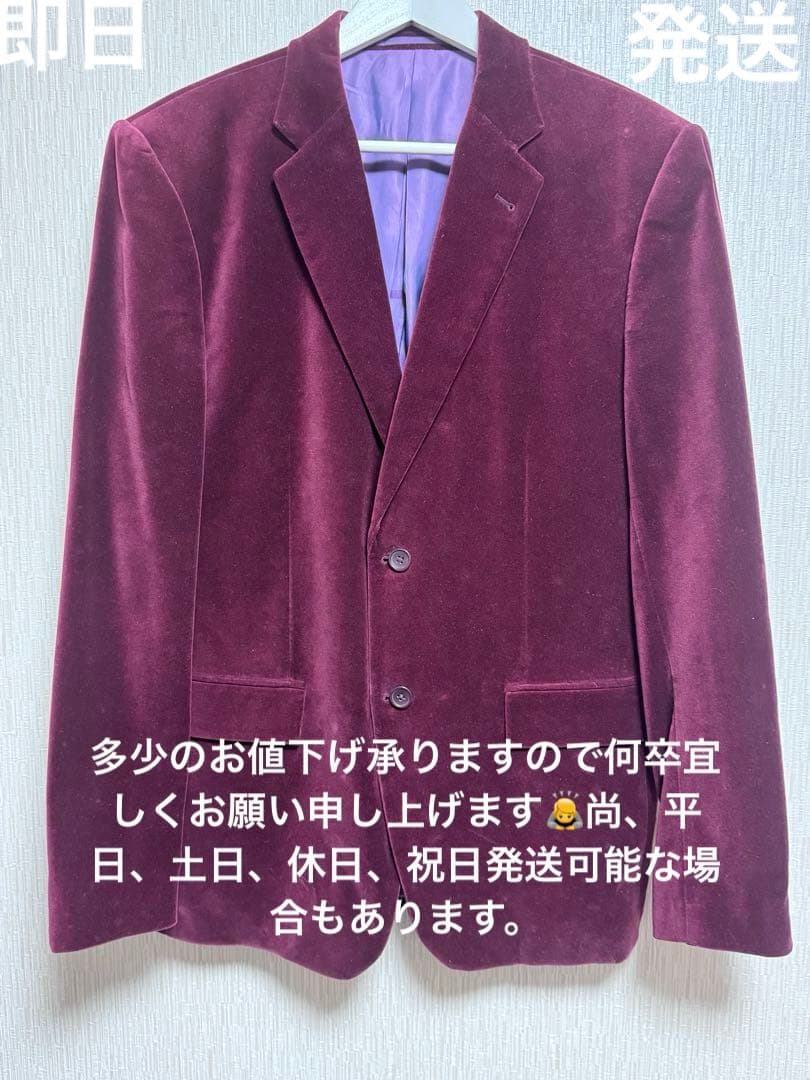 【希少】alain manoukian バーガンディ テーラードジャケット 52