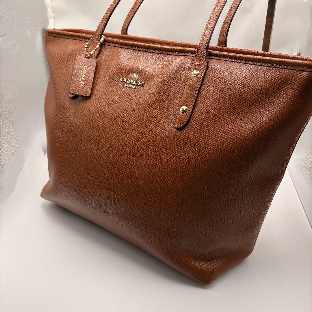【美品✨】COACH レザートートバッグA4レディース ブラウンF36875