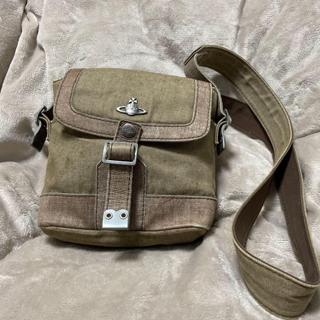 Vivienne Westwood ショルダーバッグ カーキキャンバス