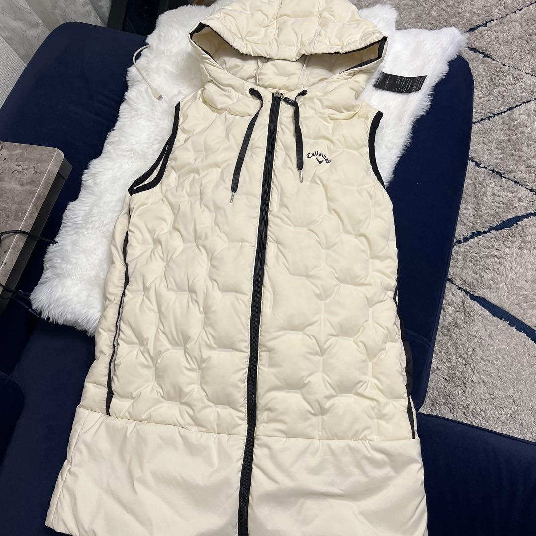 Callaway レディース フード付きベスト アイボリー