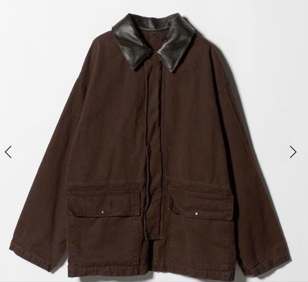 新品HグラデーションOCカバーオールサイズS襟レザーOVY コモリ　オーラリー