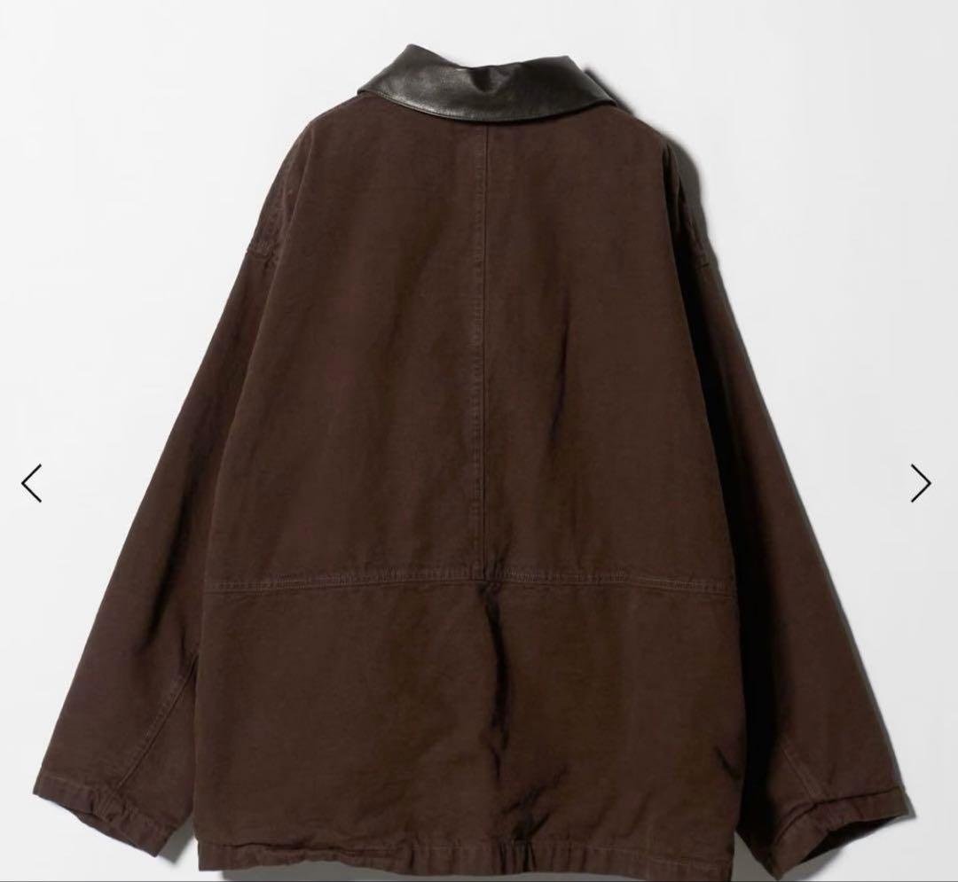 新品HグラデーションOCカバーオールサイズS襟レザーOVY コモリ　オーラリー