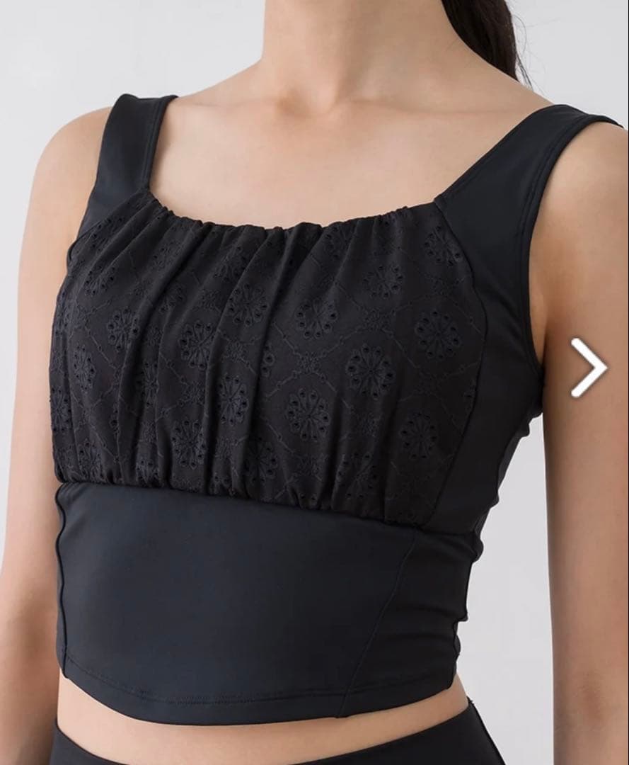 【サイズ完売品】【新品未使用】SUKALA フラワーレースブラトップ　黒　M