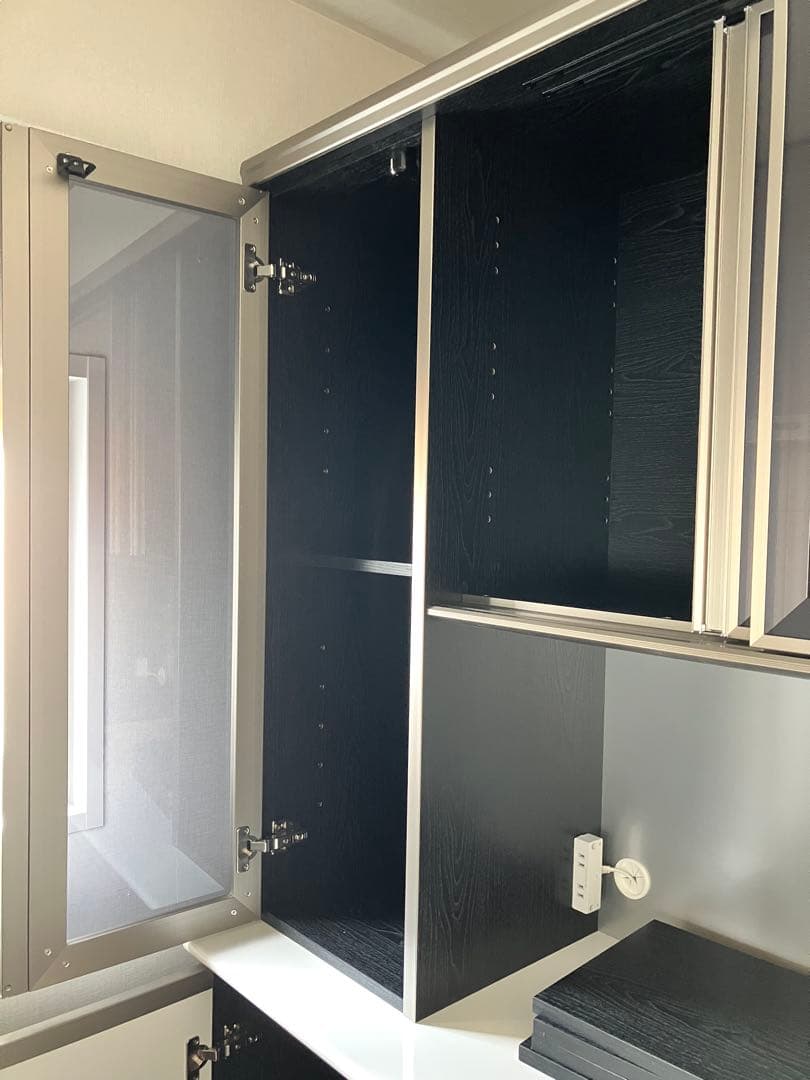 新品　ブラック　キッチン収納　食器棚　黒　150cm幅