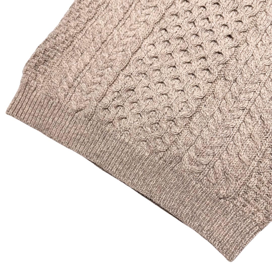 【美品】アイルランド製　インバーアラン　ケーブル網　ニット　サイズS