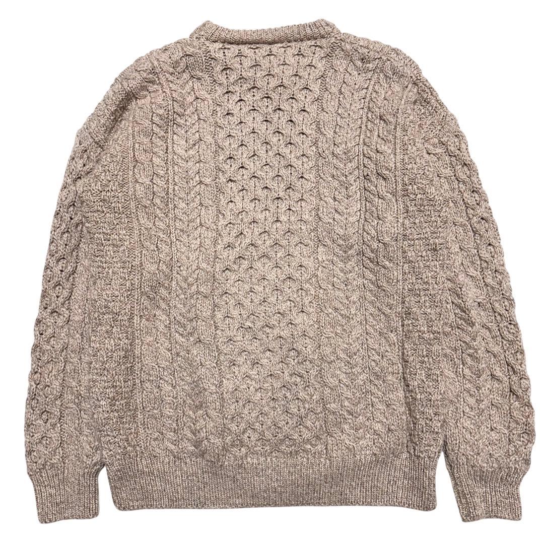 【美品】アイルランド製　インバーアラン　ケーブル網　ニット　サイズS