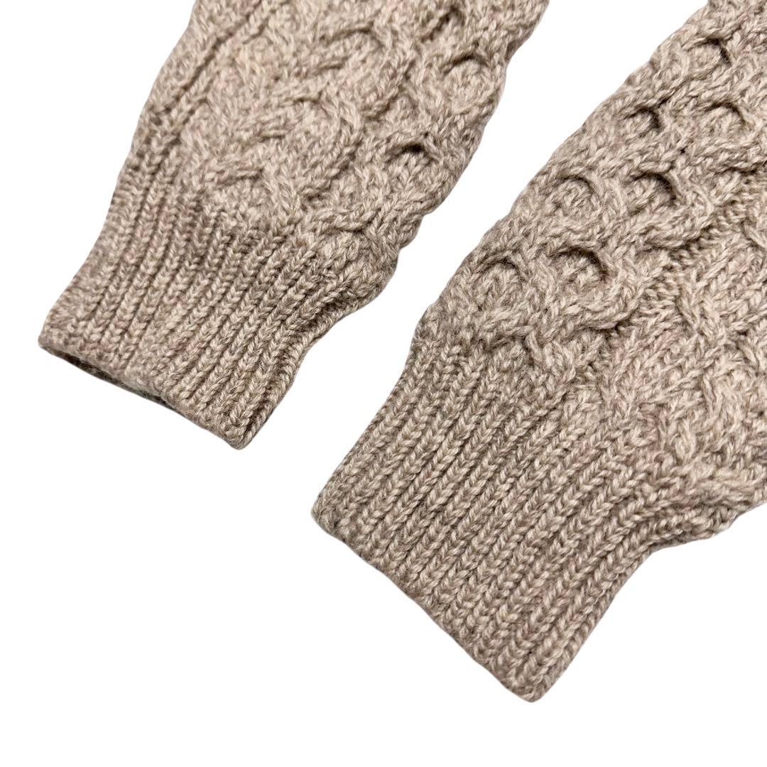 【美品】アイルランド製　インバーアラン　ケーブル網　ニット　サイズS