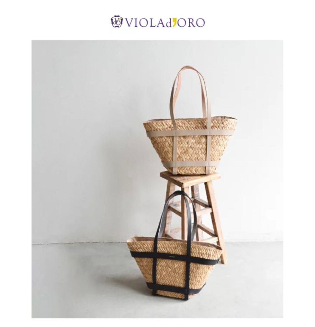 VIOLAd'ORO ヴィオラドーロ 革 かごバッグ トートバッグ ショルダー