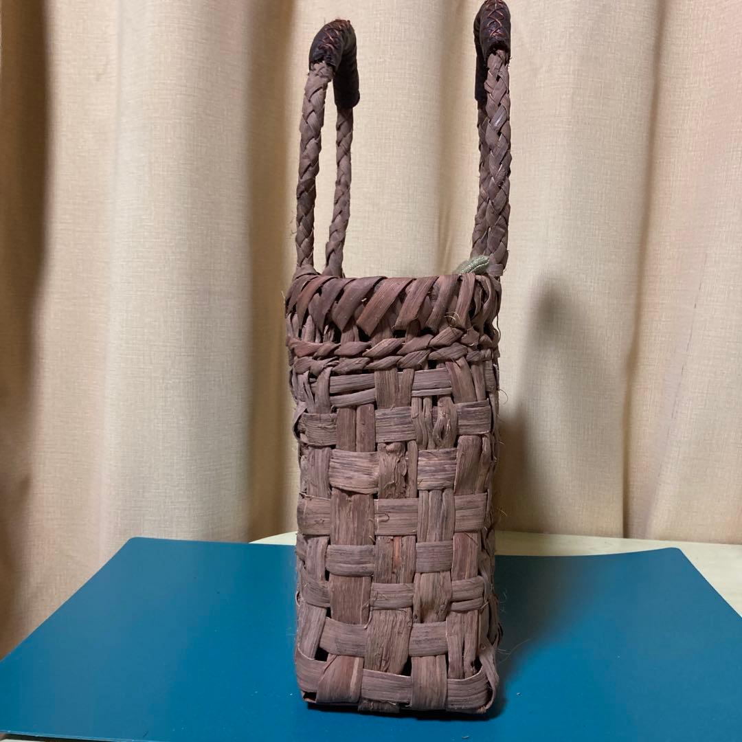 山葡萄カゴバッグ（国産） 持ち手革カバー付き　内布付き　 手作り