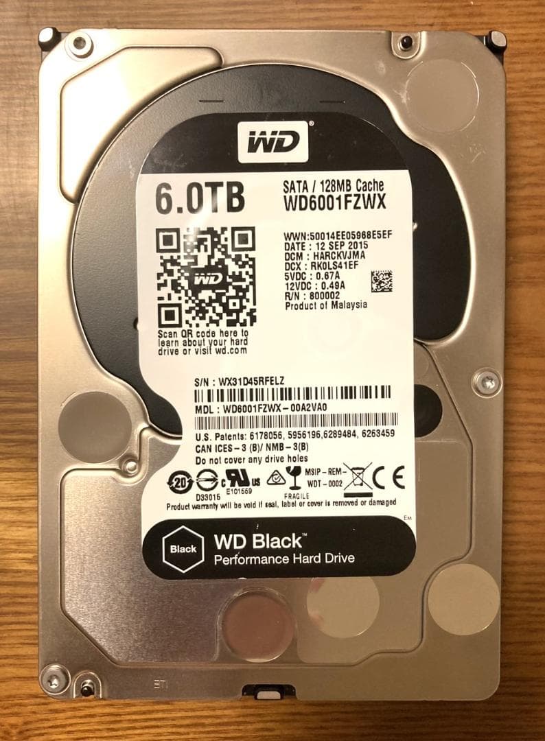 Western Digital WD6001FZWX（3.5 HDD 6TB）