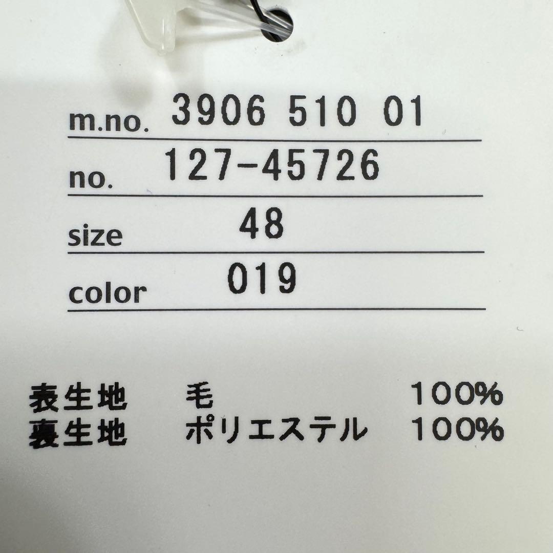 新品未使用　インディヴィ　テーラードジャケット　大きいサイズ　黒　ウール　48