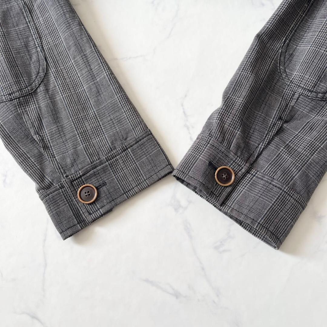 マックスマーラ チェック柄 ボアファー付 ベルト付 ジャケット 灰 XL