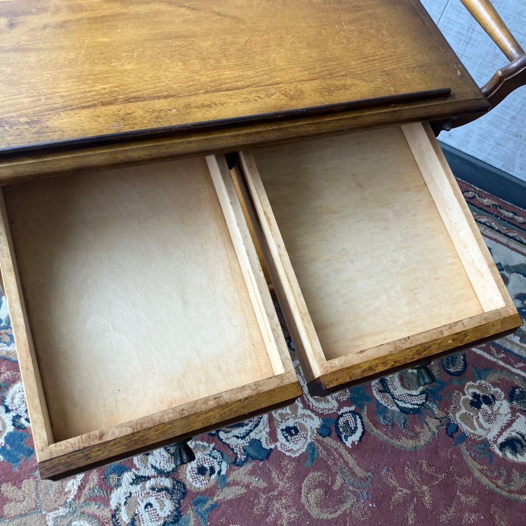 アンティーク カリモク 木製トローリー サービスワゴン キッチンカート 古家具