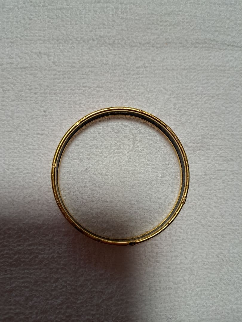 希少 HERMES バングル エマイユ 七宝焼 ロゴ柄 ピンク×ゴールド