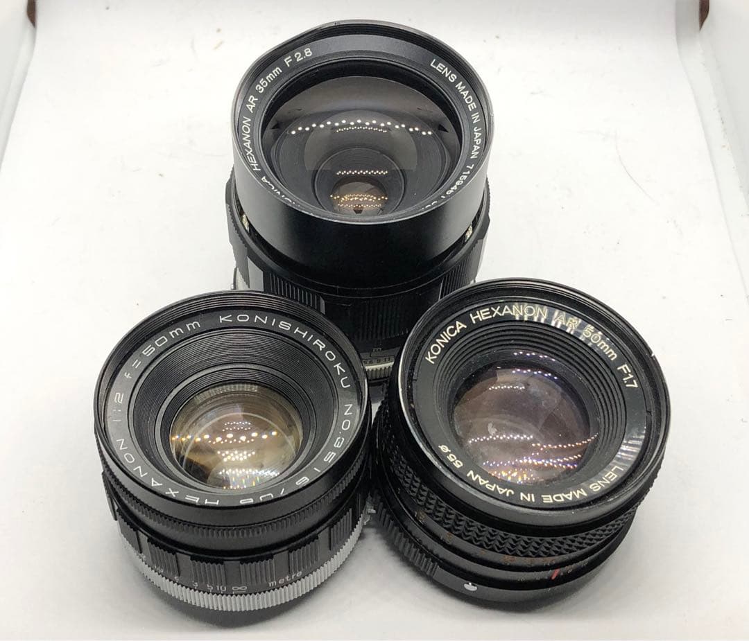 KONICA HEXANON 単焦点レンズ 3個 まとめて 動作未確認 ジャンク