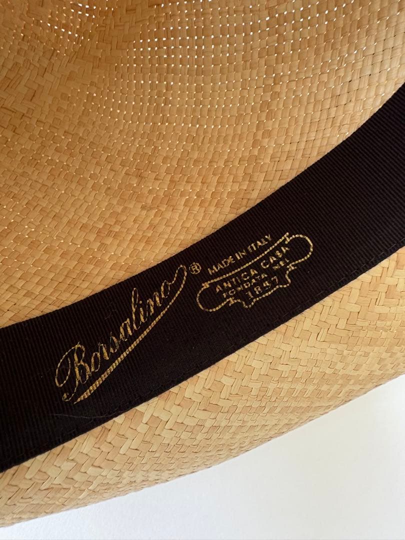 麦わら帽子 イタリア サイズ57 ボルサリーノ 57