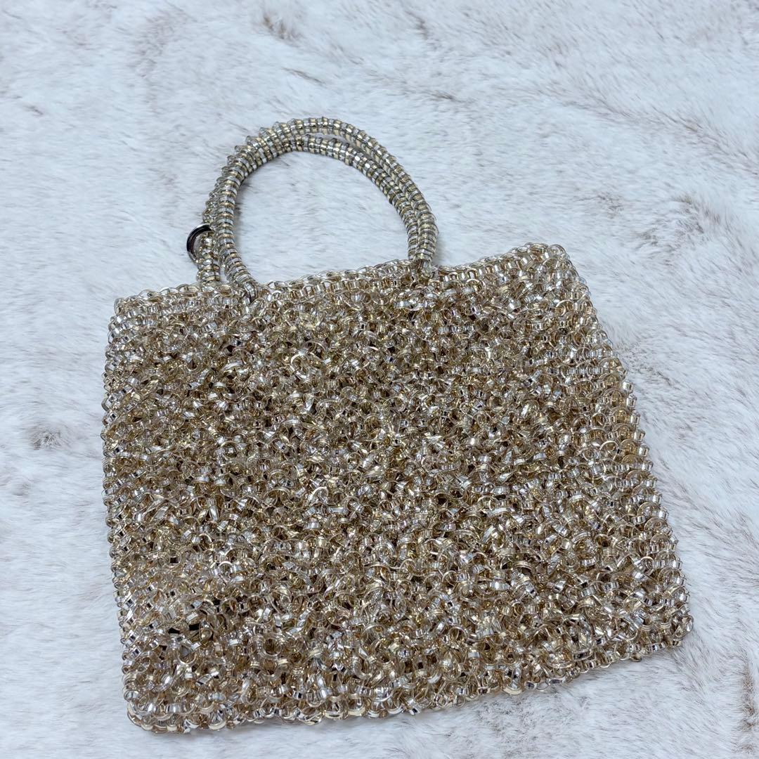 美品　アンテプリマ ワイヤーバッグ ミニアトゥーラ　ゴールド