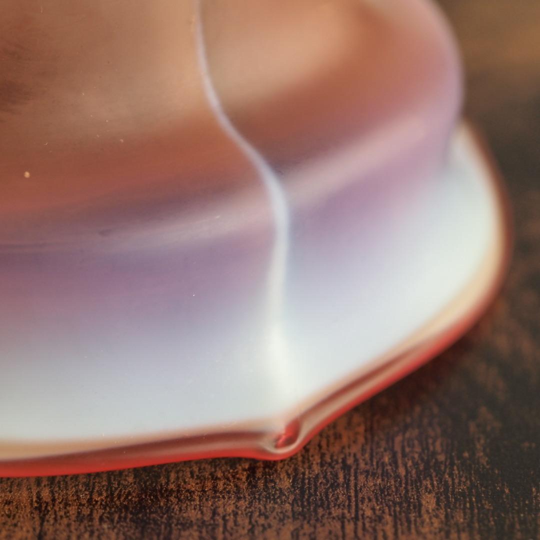 シェードランプ ヴァセリンガラス 天吊りランプ / アンティーク 英国製