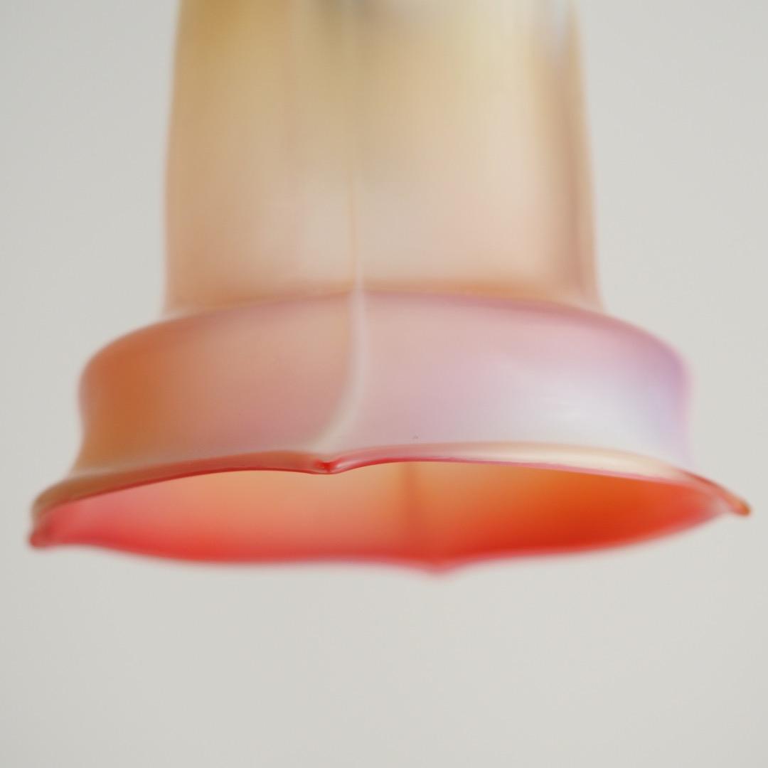 シェードランプ ヴァセリンガラス 天吊りランプ / アンティーク 英国製