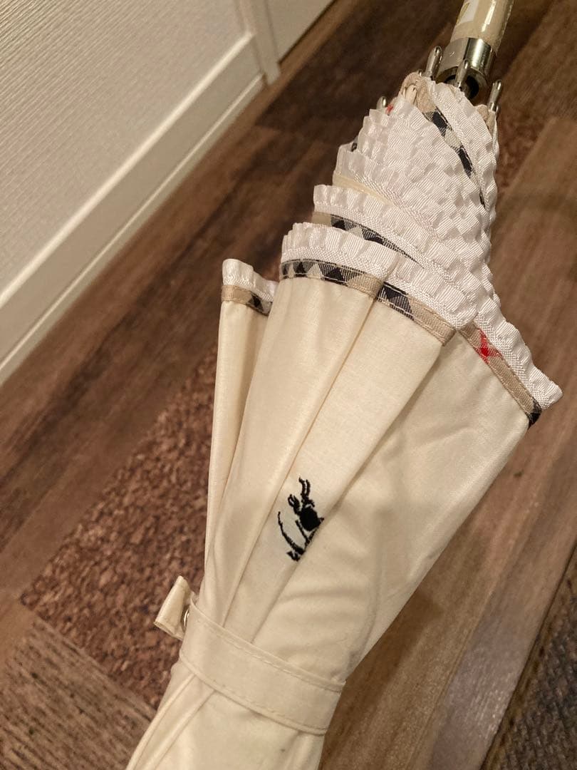 極美　Burberry バーバリー　日傘　UV アイボリー×ベージュノバチェック