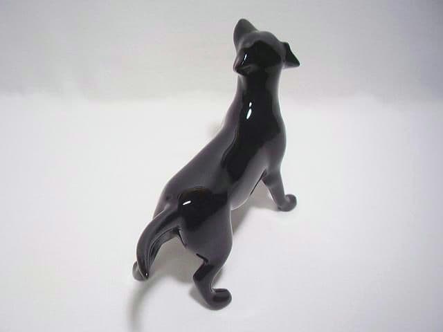 バカラ 希少 ラブラドールレトリバー犬 フィギュリン置物 ブラック 黒