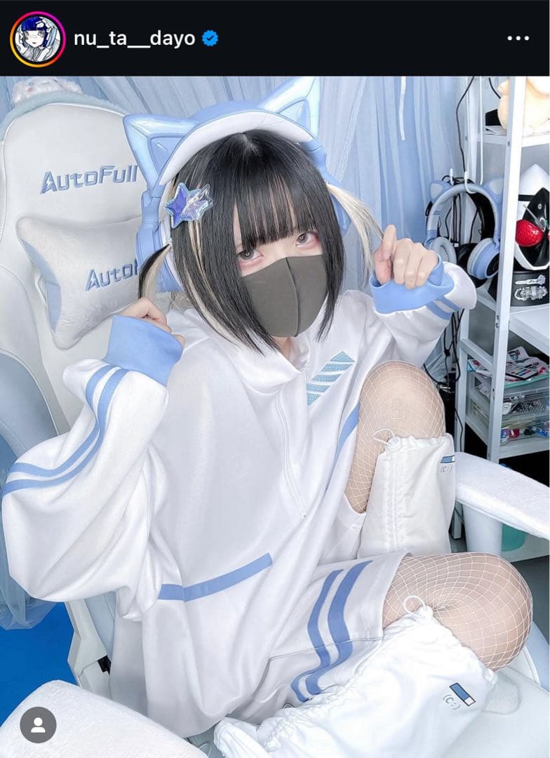 天使界隈　猫耳ヘッドホン　ぬたちゃん着用