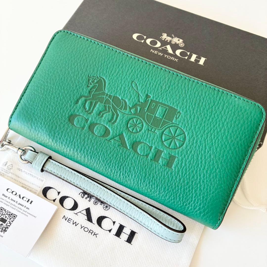 【新品】COACH 長財布 ホースアンドキャリッジ ジップ アラウンド 馬車