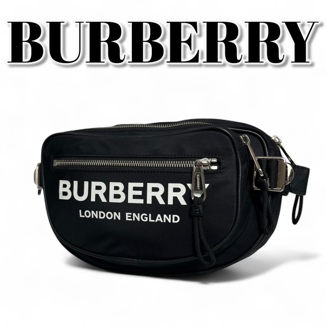 未使用級　BURBERRY バーバリー ボディバッグ ブラック ナイロン