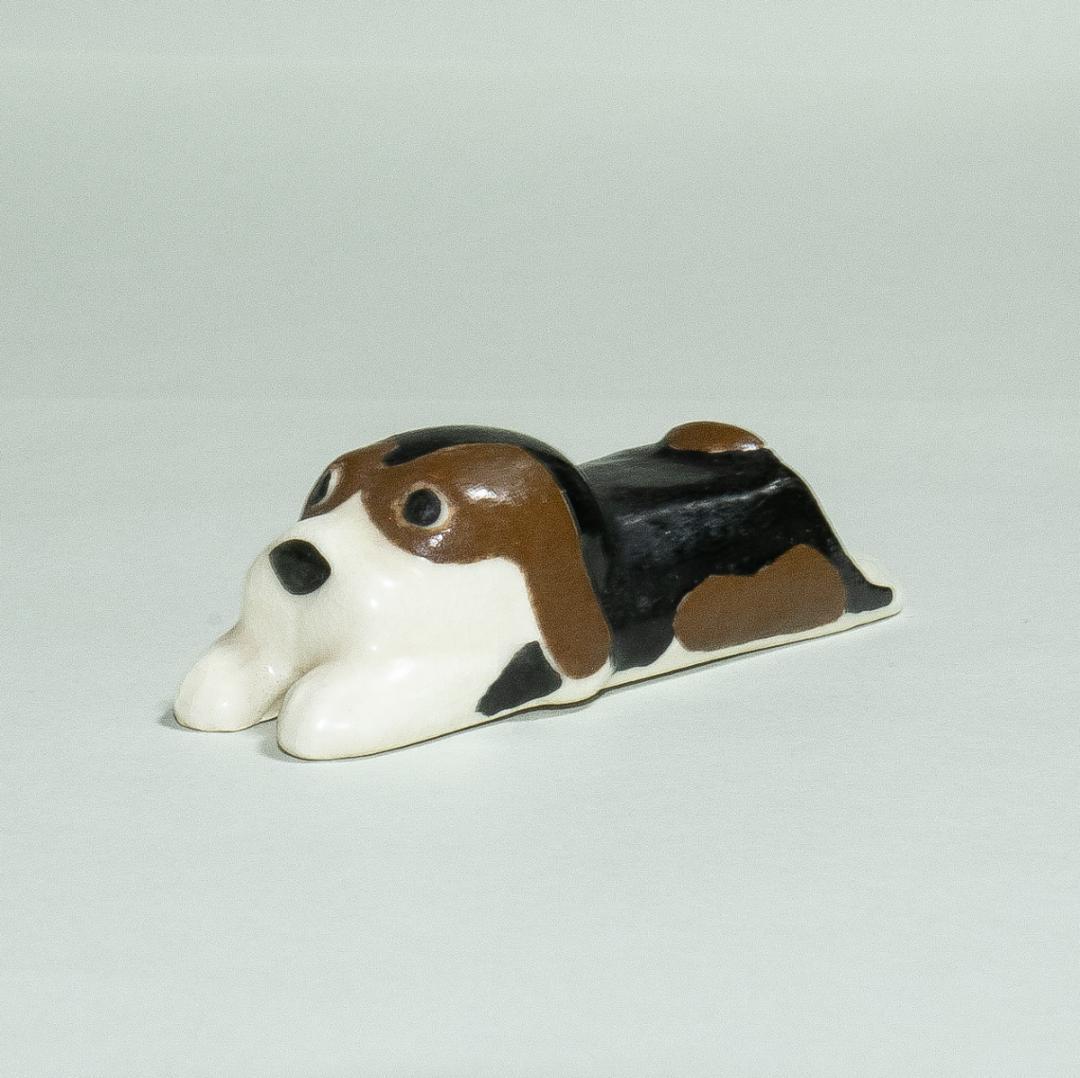 1581　薮内佐斗司　らぶ　箸置　共箱　犬箸置