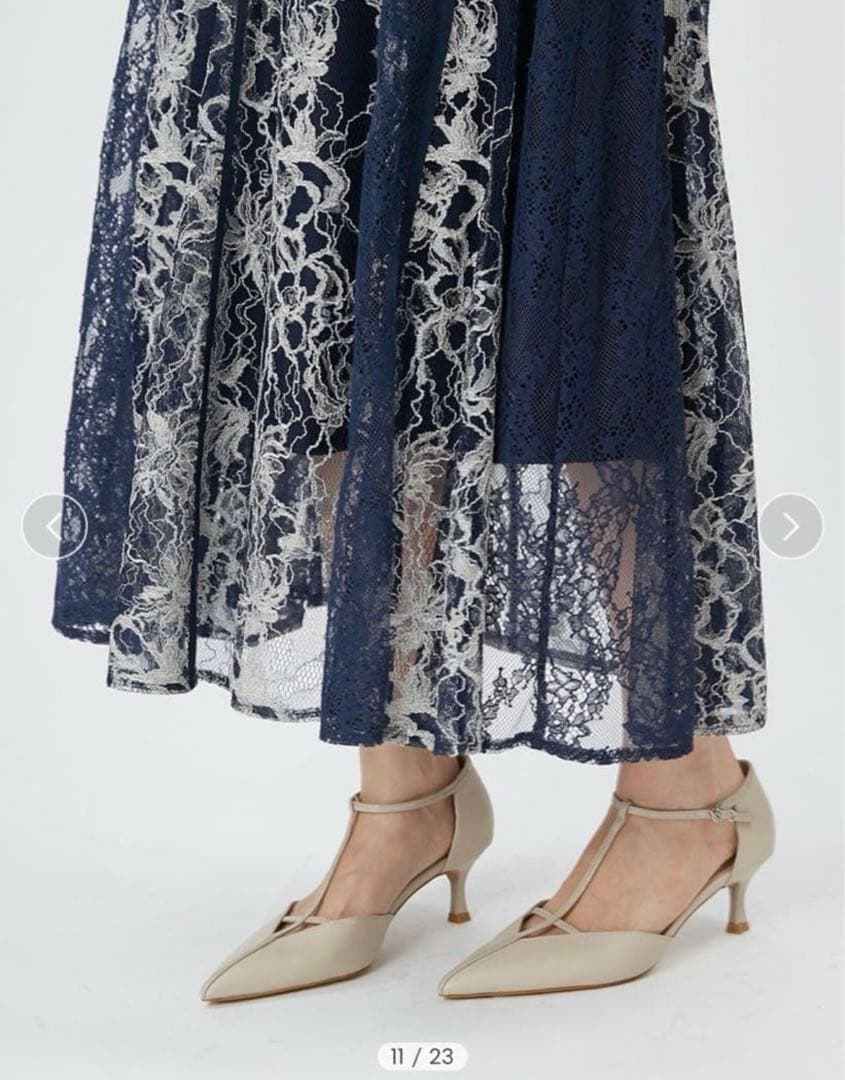 FRAY I.D ネイビーレースドレス