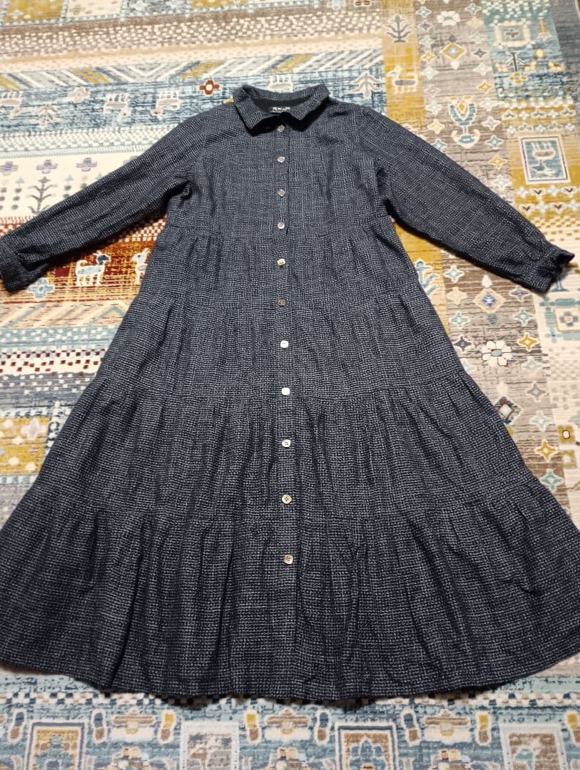 GEMON 儀右衛門 長袖 ロングフリルワンピース