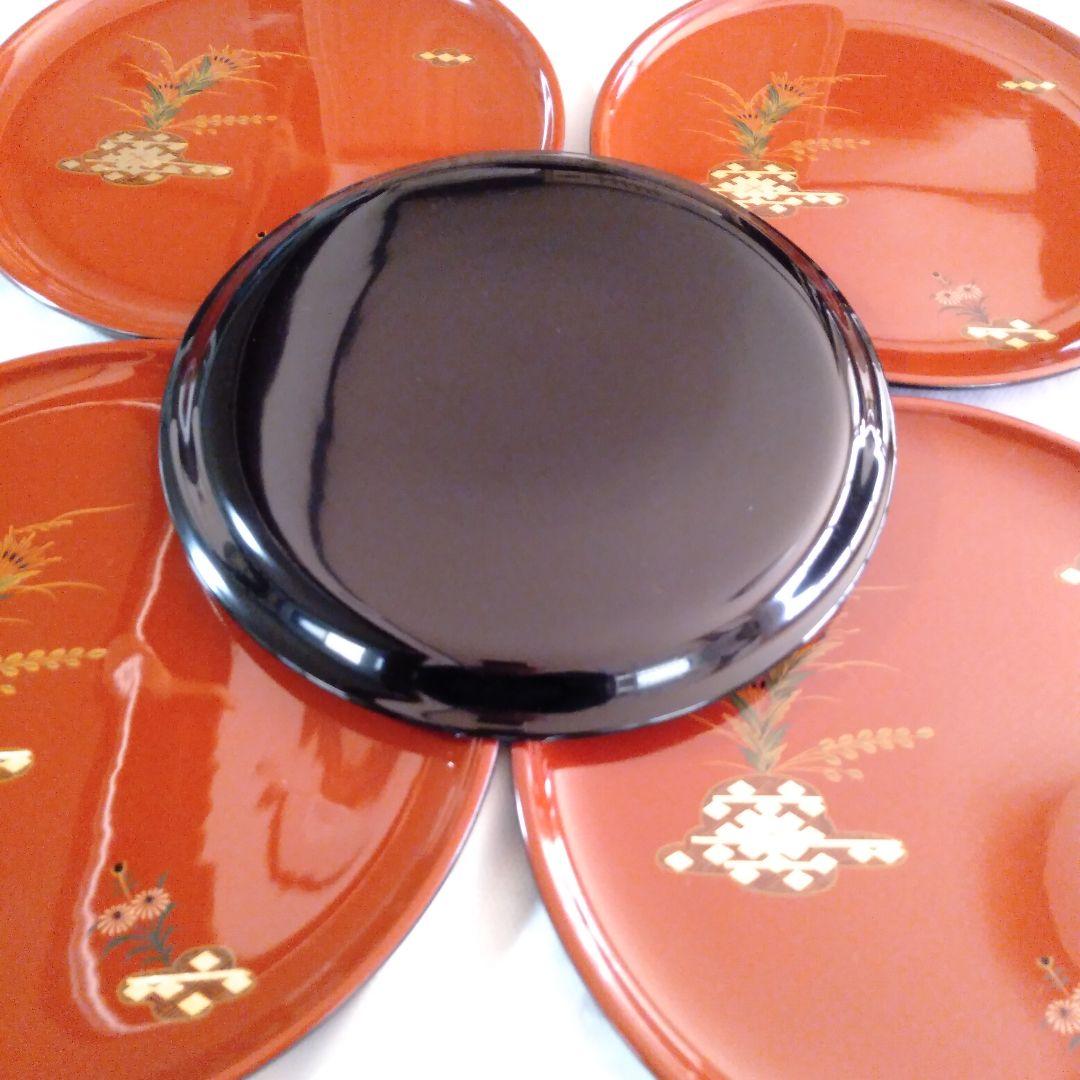 大内塗　丸盆十枚