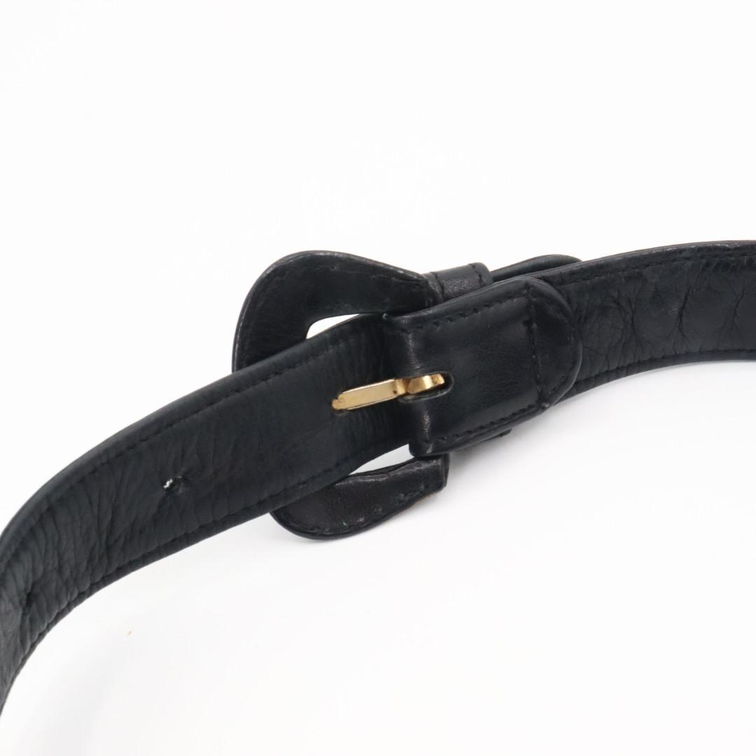 美品　シャネル　ゴールド　レザー　チェーンベルト　ブラック 75/30