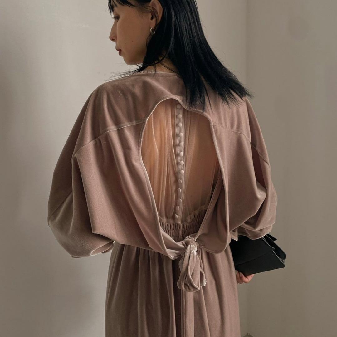 スーツ・フォーマル・ドレス Ameri Vintage 2WAY CURVE VELOURS DRESS