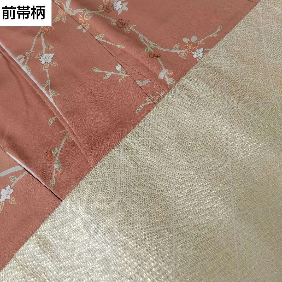 【おまとめ】袋昼夜帯 桜格子パールホワイト 源氏香墨色