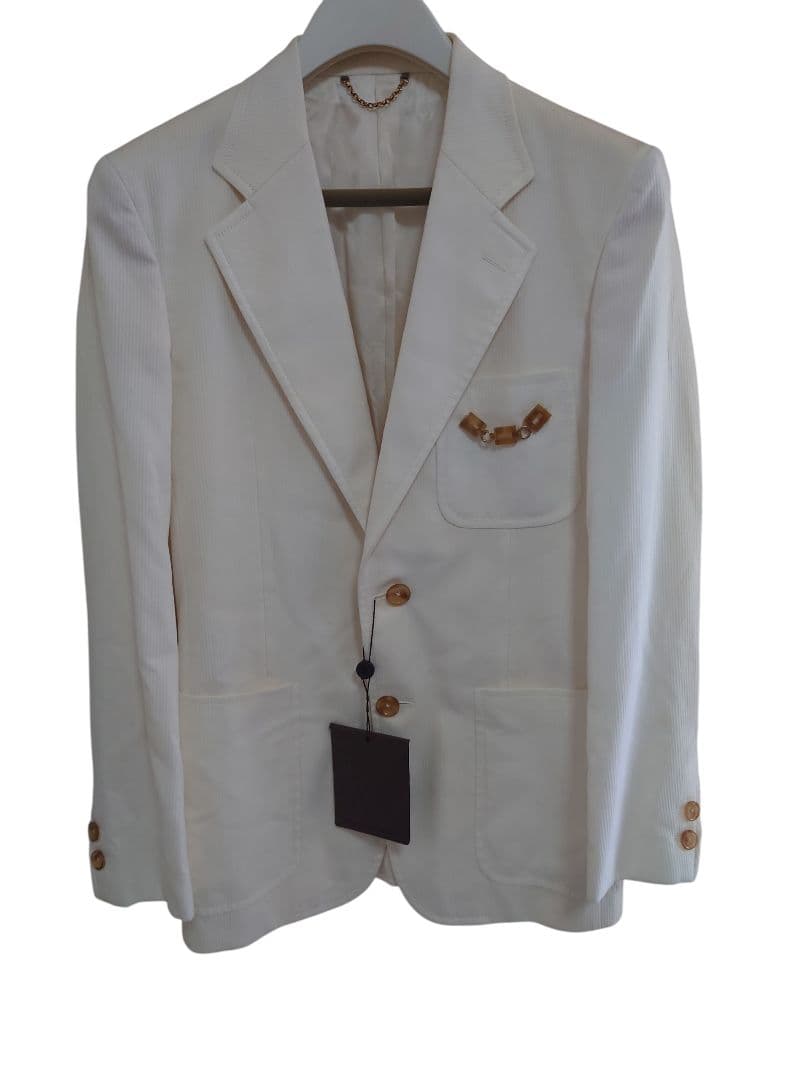 新品未使用 LOUIS VUITTON ホワイト テーラードジャケット 装飾付き