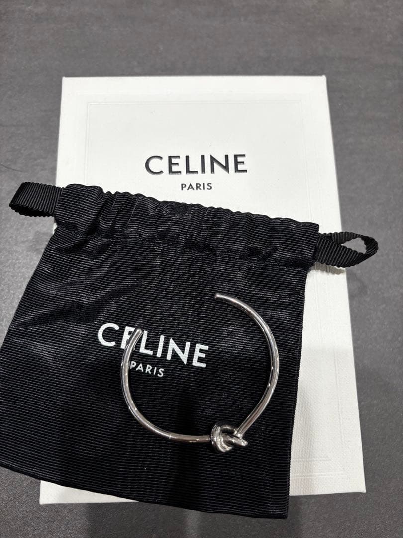 CELINE シルバーノットバングル　C1