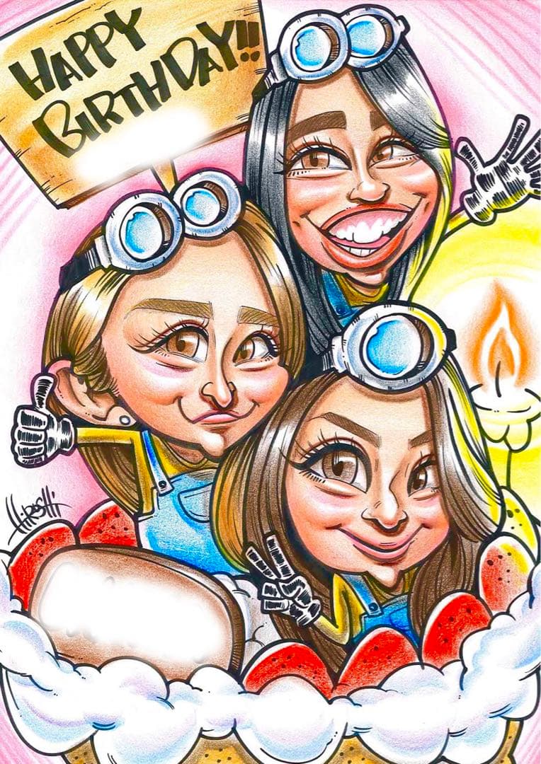 世界で1枚のオーダーメイド似顔絵★ハイクオリティver★誕生日★