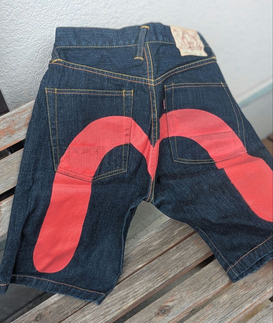 【新品未使用】EVISUビッグかもめ denimショートパンツ