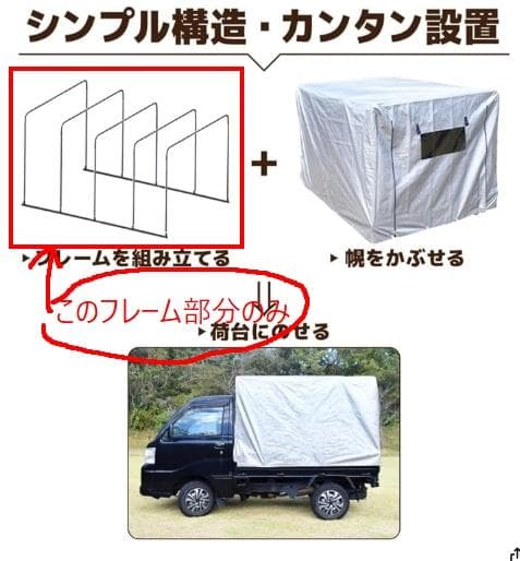 軽トラック用幌フレーム（フレームのみ）