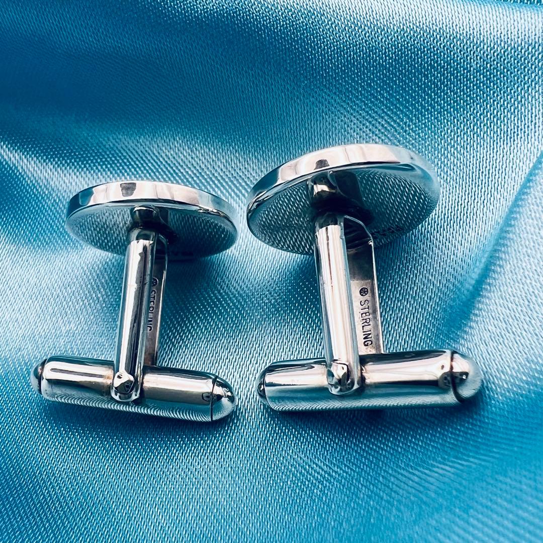 美品　ティファニー　シルバー　18K コンビ　カフス　カフリンクス　ラウンド