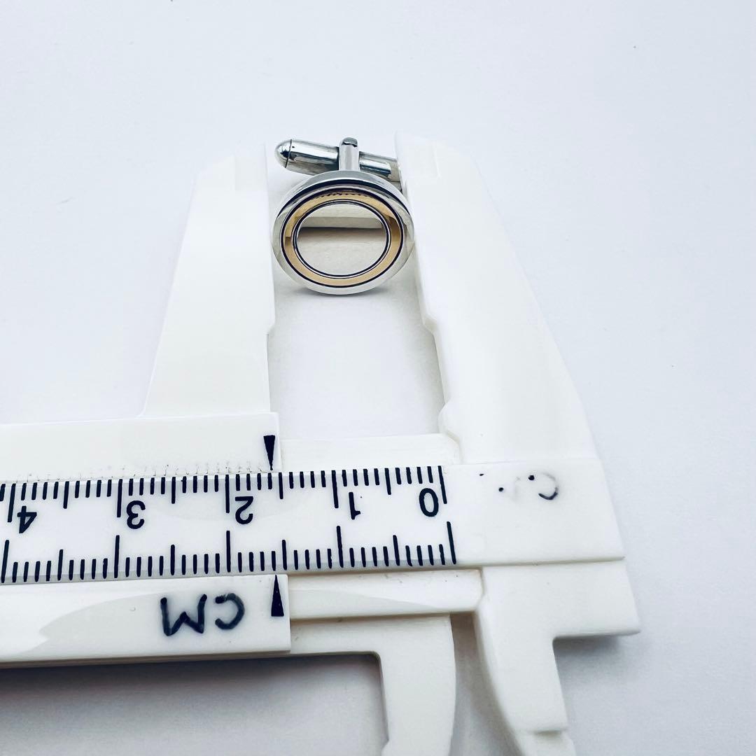 美品　ティファニー　シルバー　18K コンビ　カフス　カフリンクス　ラウンド