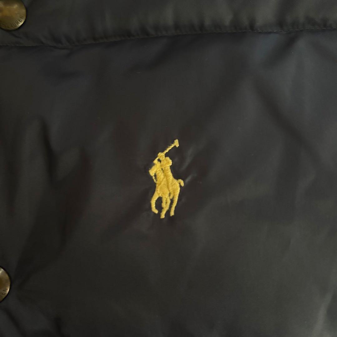 ポロラルフローレン リバーシブルダウンベスト ネイビー×イエロー Lサイズ