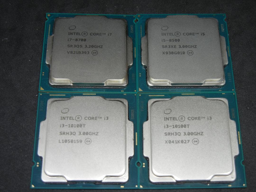 i3-10100Tx2 i7-8700 i5-8500 4個セット 中古 動確済