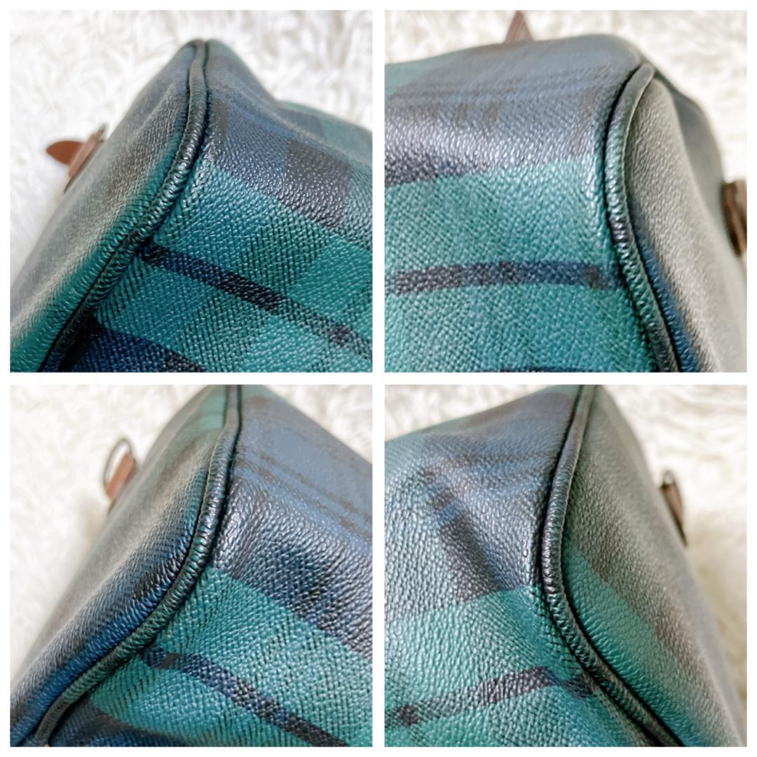 ポロラルフローレン ヴィンテージ ミニボストンバッグ PVC ブラックウォッチ